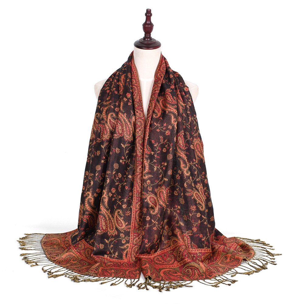 Go Ethnic Fashion - Sciarpa Pashmina Scialli Paisley Aqua per
