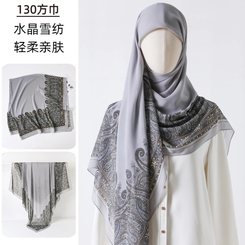 Go Ethnic Fashion - Sciarpa quadrata grande Sciarpa di seta