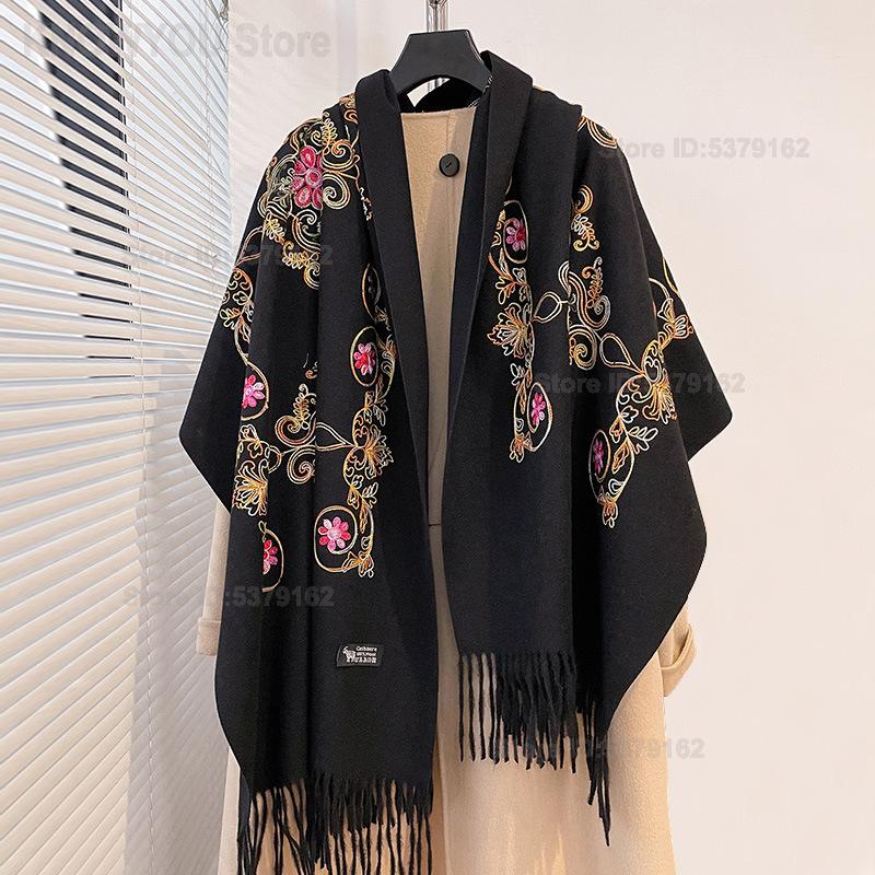 Go Ethnic Fashion - Sciarpa Pashmina Vintage da Donna con