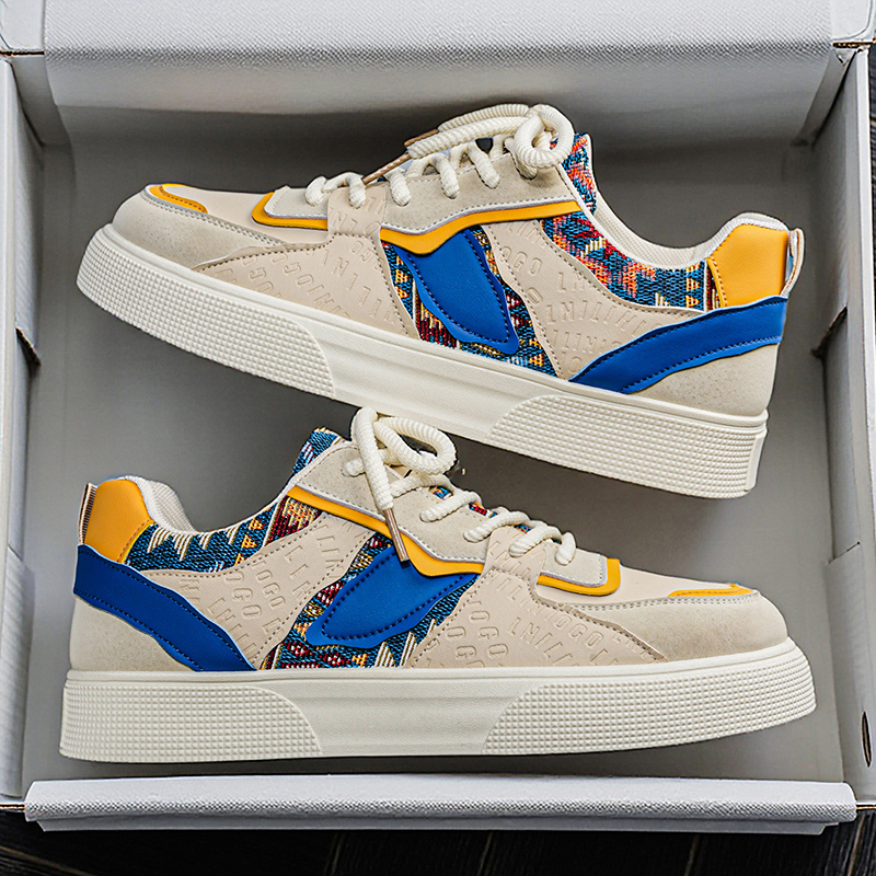 Ethnic Fashion Men - Sneakers Vintage da Uomo con Patchwork
