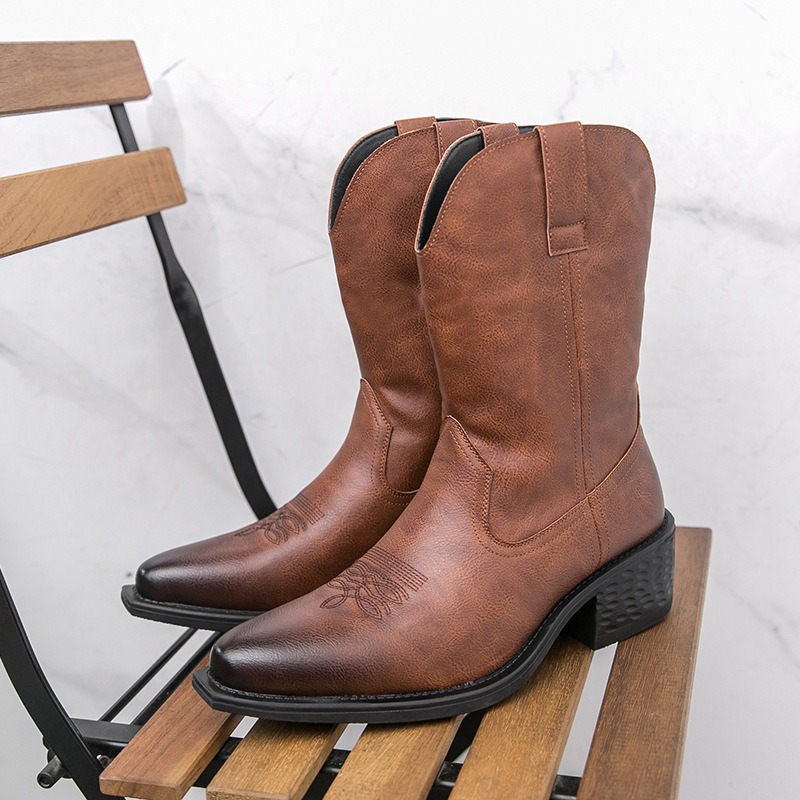 Ethnic Fashion Men - Stivali da Uomo Classici con Ricami,