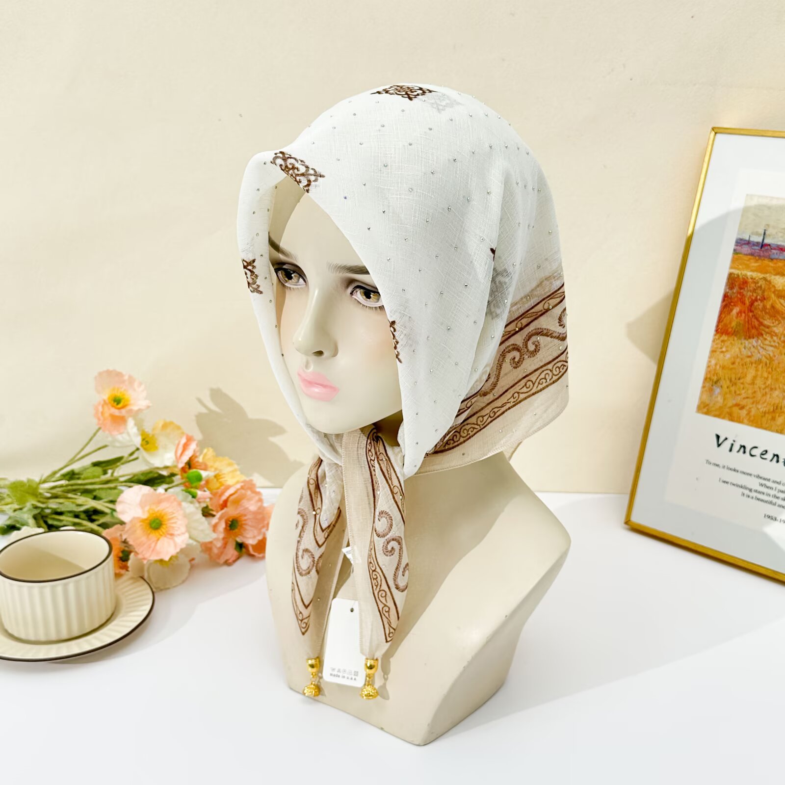 Hijab Bianco con Stampa Etnica - Go Ethnic Fashion recensione e prezzo